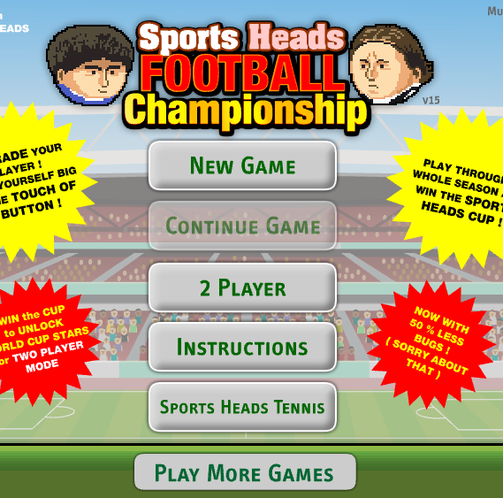 Play Sports Heads Football Championship Game
